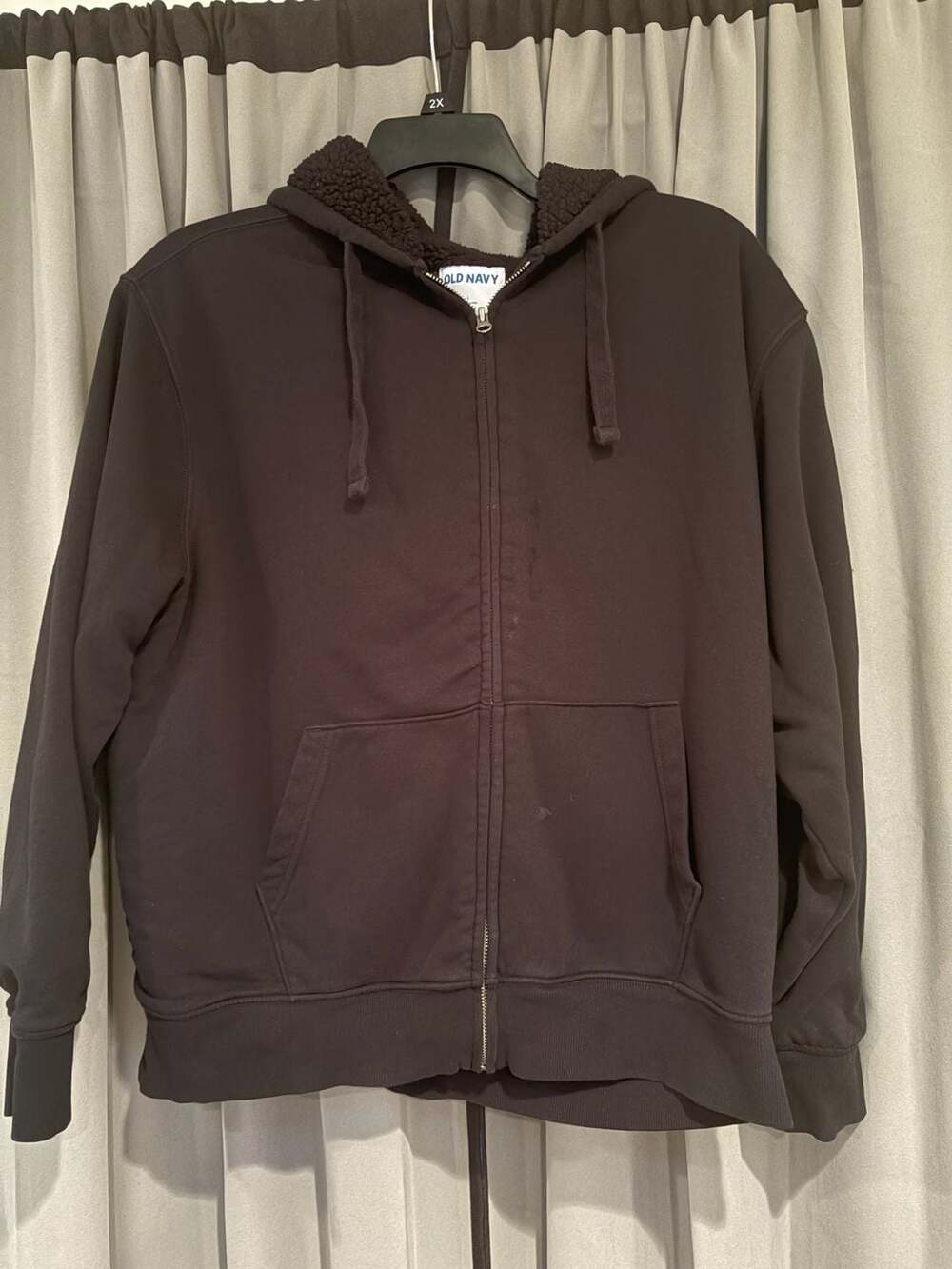Old Navy Sherpa Lined Zip Up Hoodie Size L Black